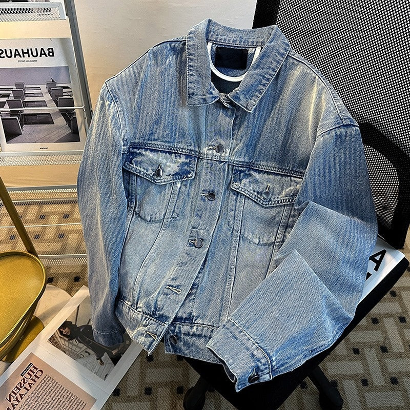 Premium Shoulder Padded Denim Jacket for Men and Women