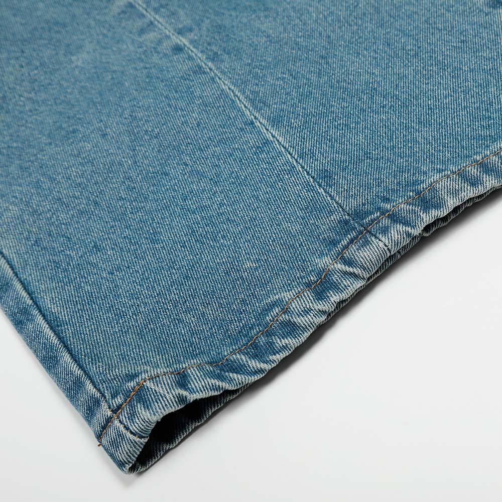 American High Street Vintage Washed Multi-Pocket Workwear Jeans for Men