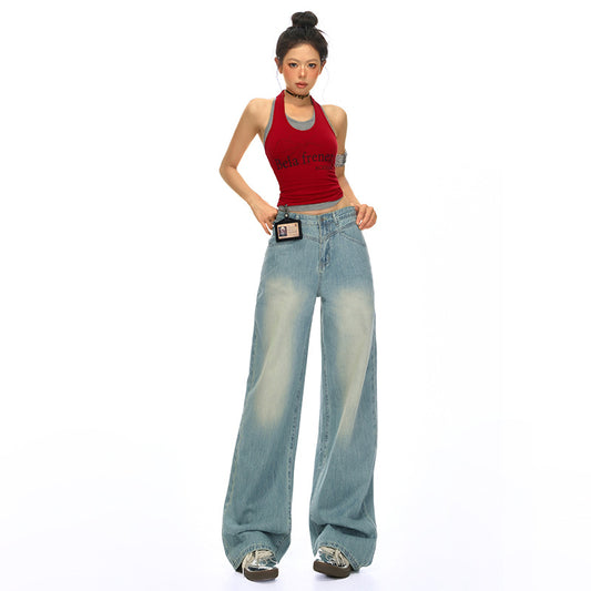 Women's Wide-Leg Slim-Fit Tencel Jeans for Petite Sizes