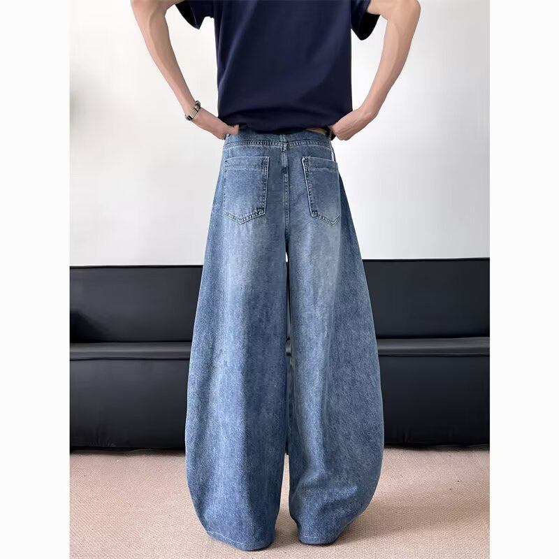 Washed Curved Knife Jeans for Versatile Summer Casual Wear