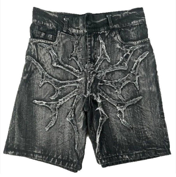 Denim Pants with Dark Line Design - Trendy Wide Leg Trousers