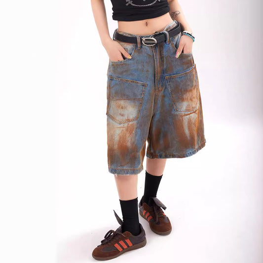Old Dirty Dye Workwear Denim Shorts