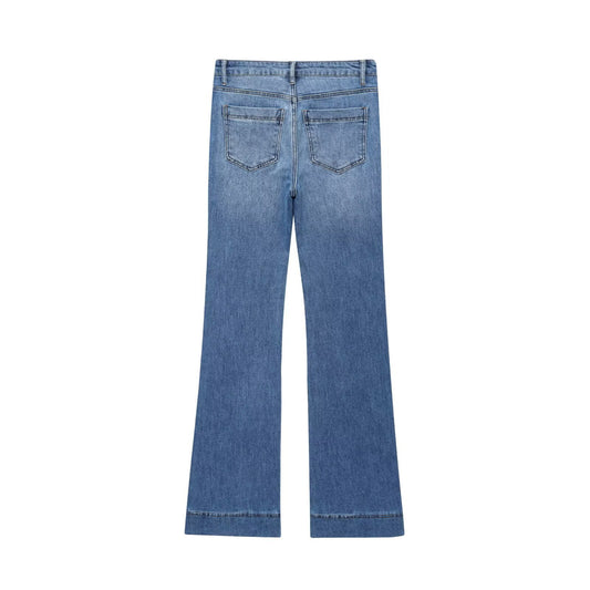Women's Pocket Decoration Casual Micro Flared Jeans