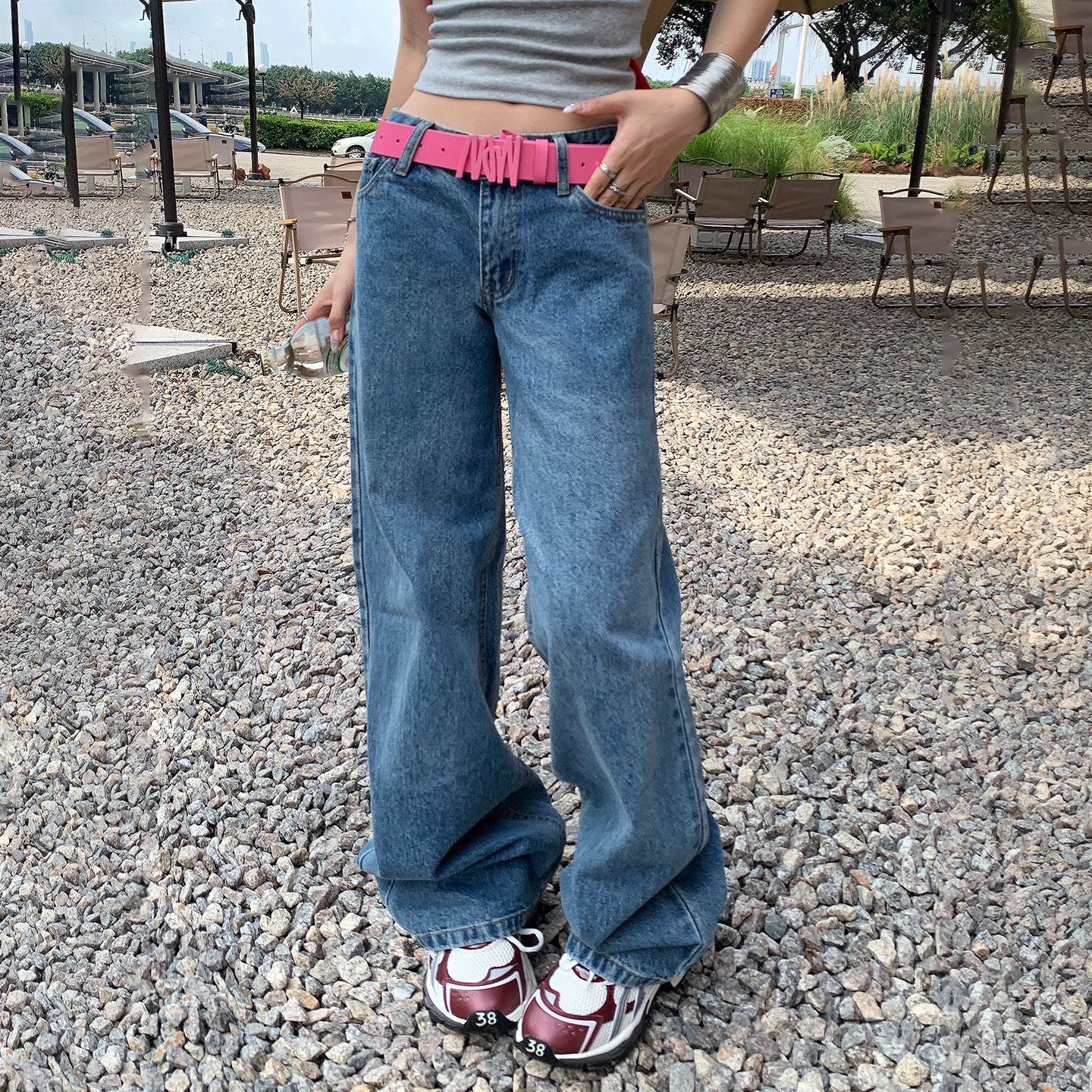 Spicy Girl Straight Jeans - Women's Low Waist Loose Slimming Versatile Wide Leg Pants