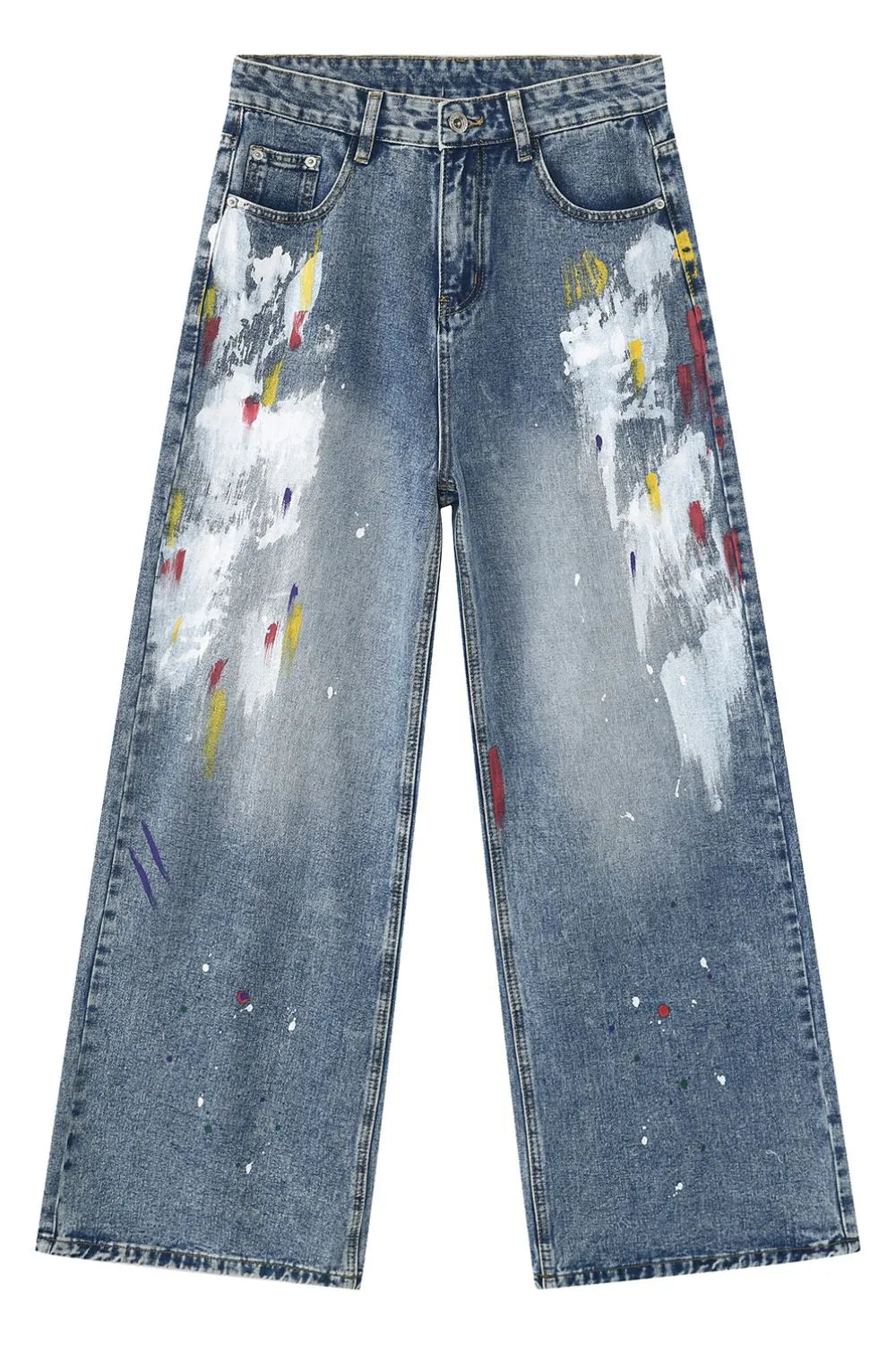 Premium Painting Jeans with Pockets - Japanese Denim