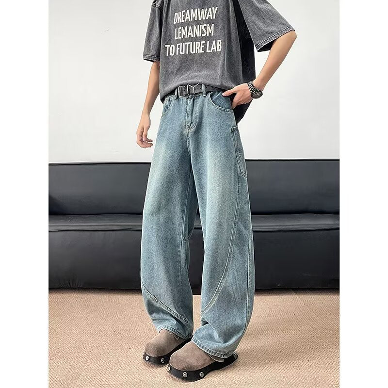 High Street Wide Leg Versatile Curved Knife Pants - Premium Japanese Denim
