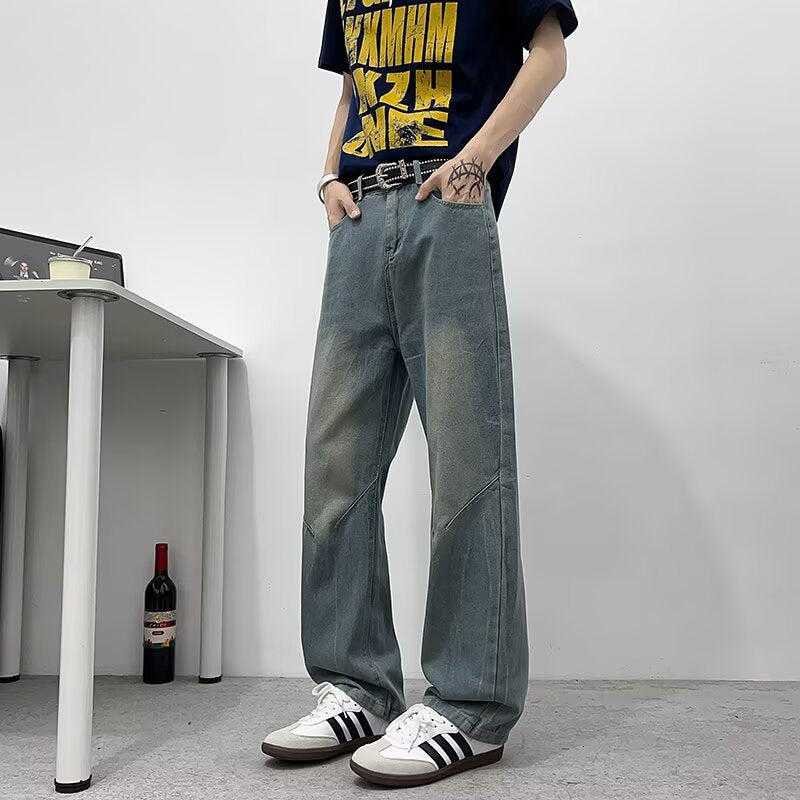 Retro Loose Casual Distressed Slimming Straight Leg Pants