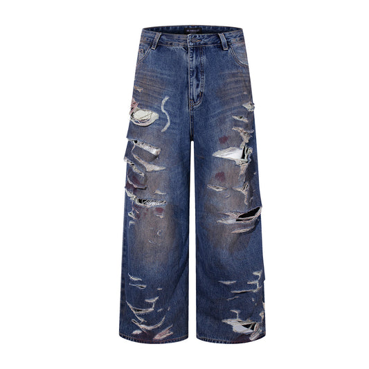 Premium Washed Ripped Jeans and Floor Pants - Japanese Denim