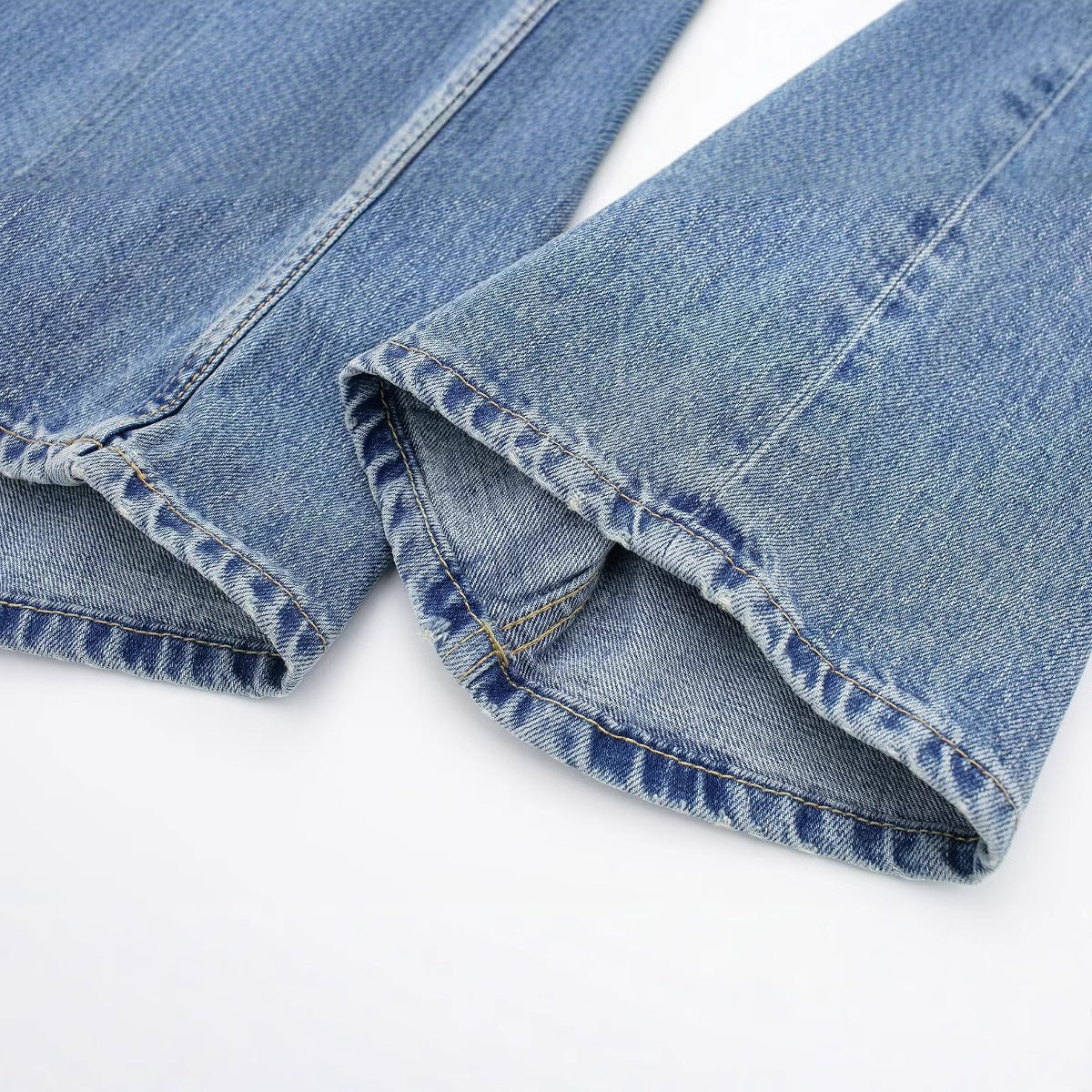 Women's Retro Fashion Casual Straight Leg Jeans with Waist Splicing