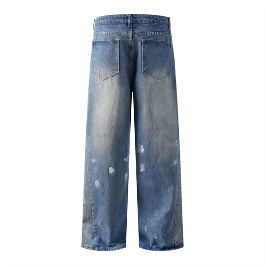 Washed Distressed Design Denim Pants for Men