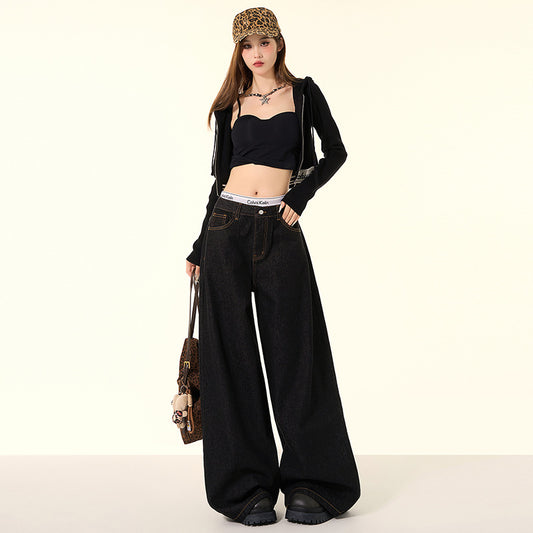 Women's Loose Fit Wide-Leg Denim Trousers