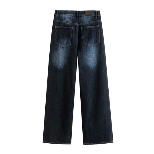 Retro Warm and Plush Slim Straight Pants Jeans