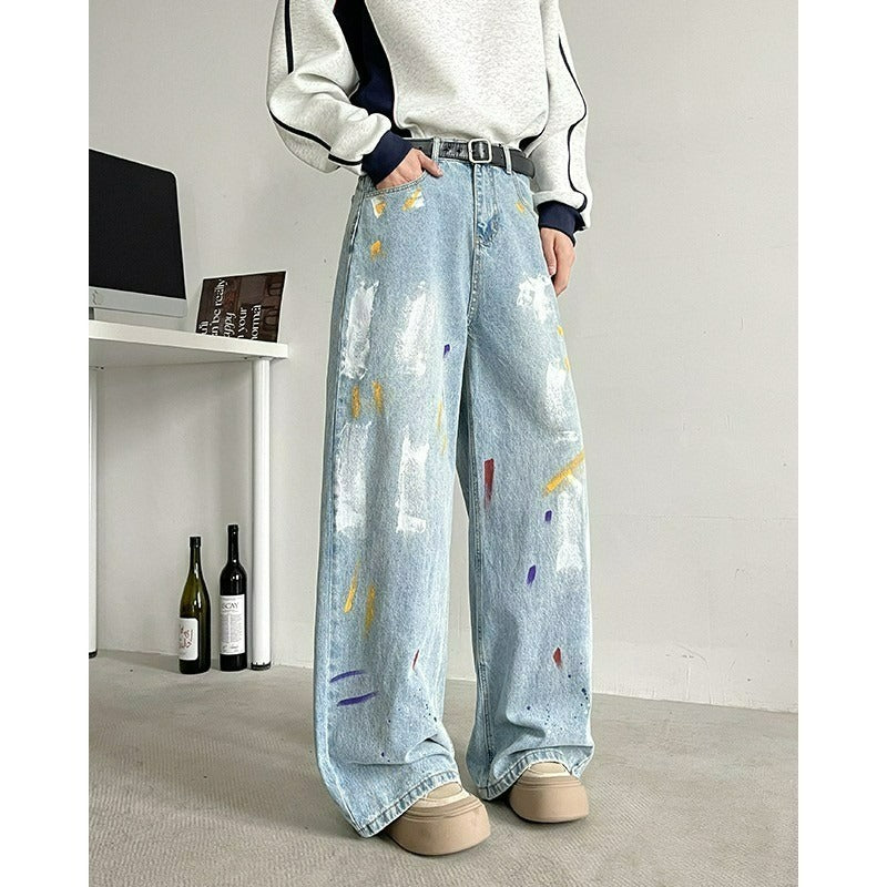 Versatile Design Couple Wide Leg Straight Leg Pants