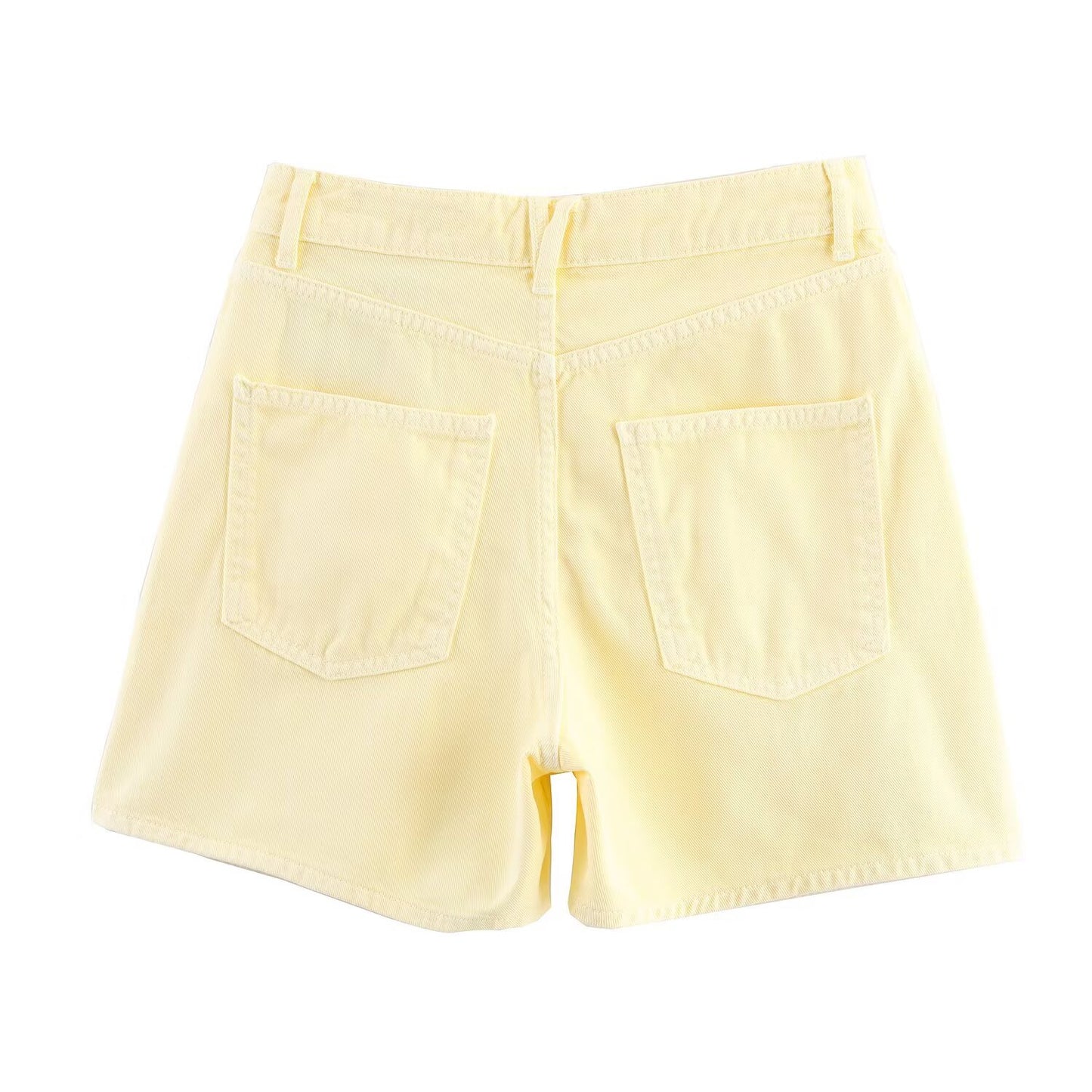 Women's High-Waisted Double-Breasted Denim Shorts