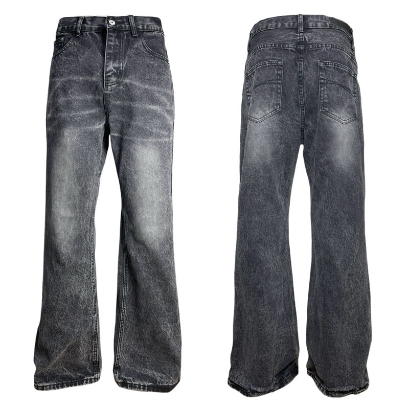 Retro Cleanfit Washed Vintage Casual Loose Straight Denim Pants