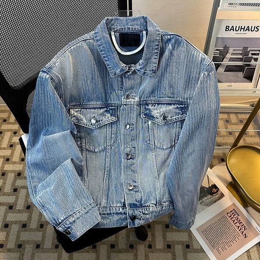 Premium Shoulder Padded Denim Jacket for Men and Women