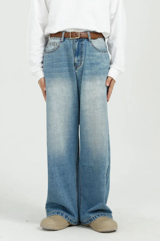 Wide Leg Jeans with Pockets - Premium Japanese Denim