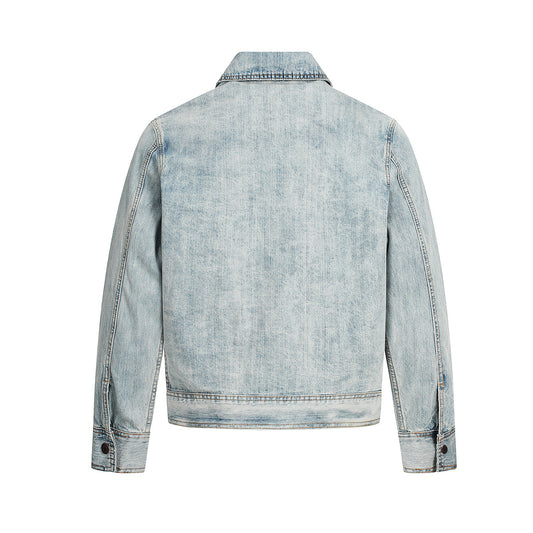 Retro Washed Denim Workwear Jacket