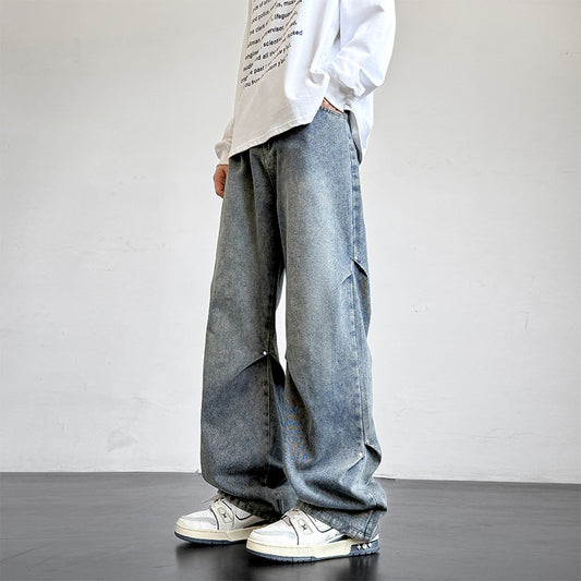 Men's Loose Wide Leg Casual Long Pants - Premium Japanese Denim