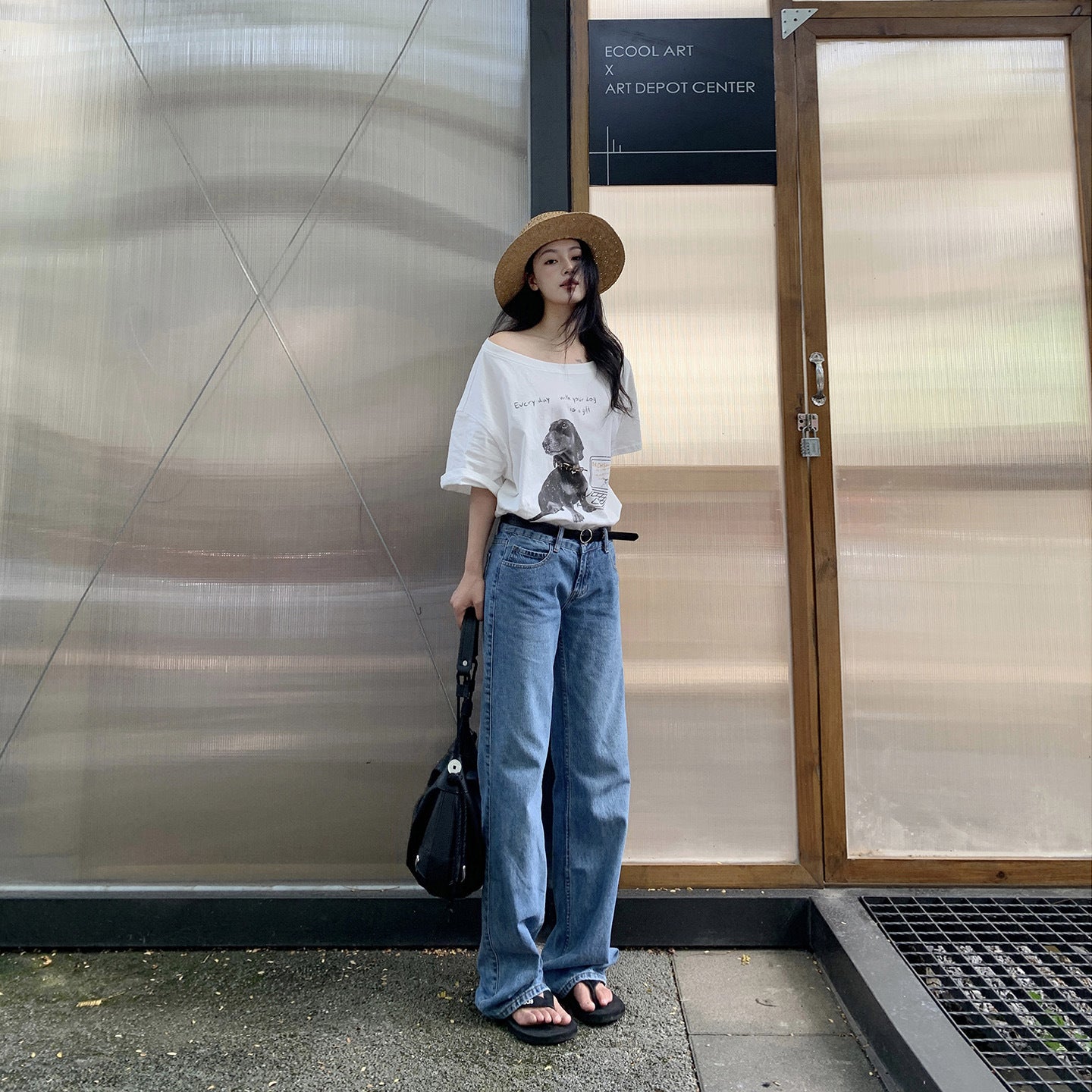 Women's Low Waist Washed Narrow Straight Cigarette Jeans