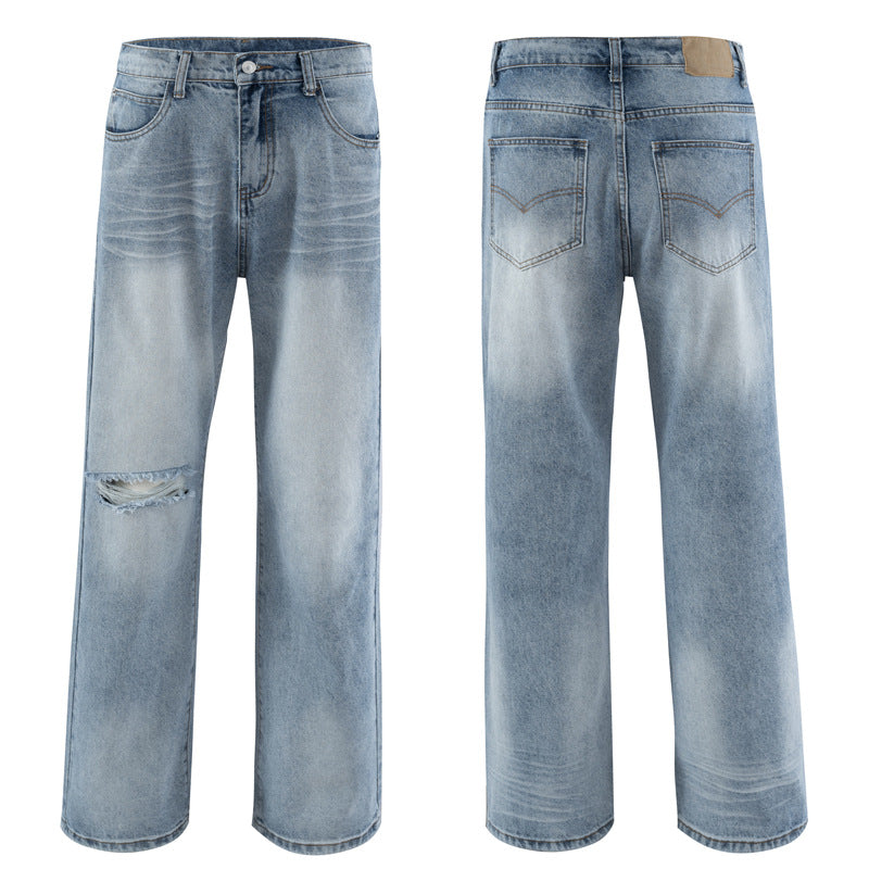 High Street Unique Design Casual Loose Straight Leg Long Pants