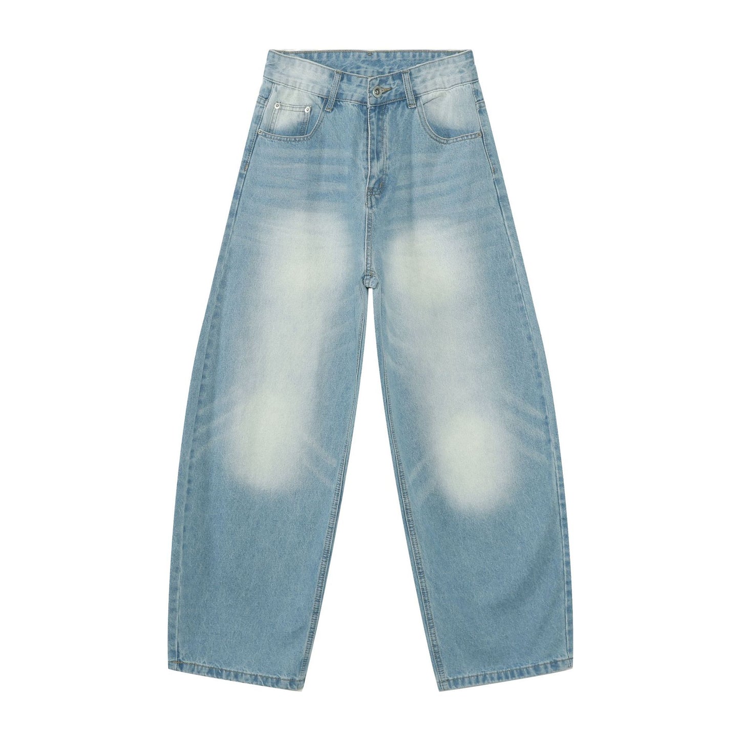 American Retro Style Flared Jeans for Men - Unique Wide Leg Loose Fit Denim Trousers