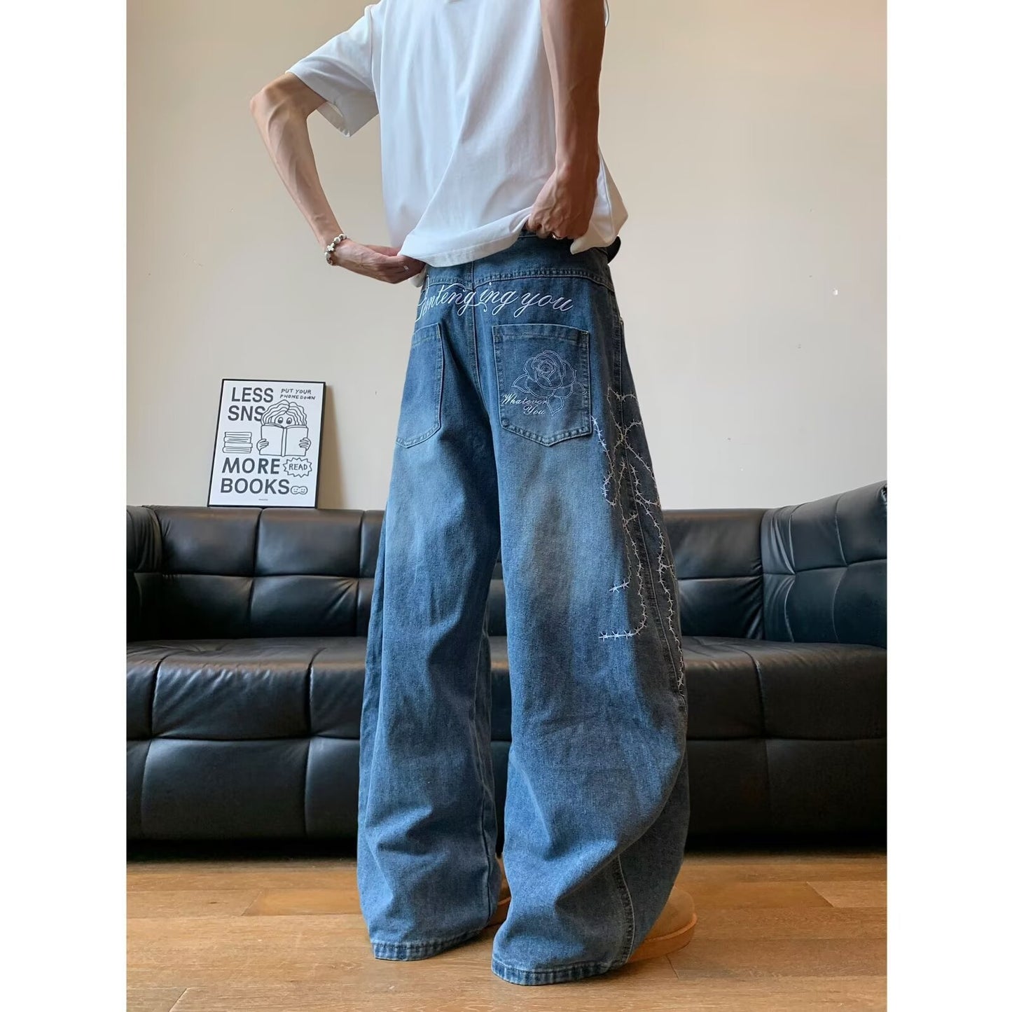 Casual Washed Loose and Cool Wide Leg Pants