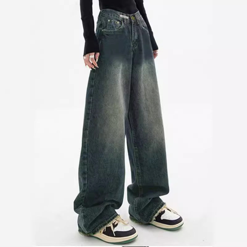 Deep Blue Wide Leg Jeans for Women