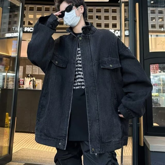 Men's Vintage Washed Denim Jacket - Premium Japanese Craftsmanship