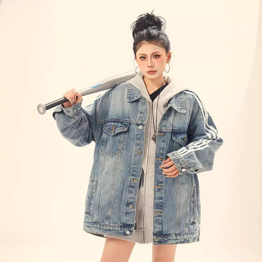 Premium Three Striped Denim Jacket