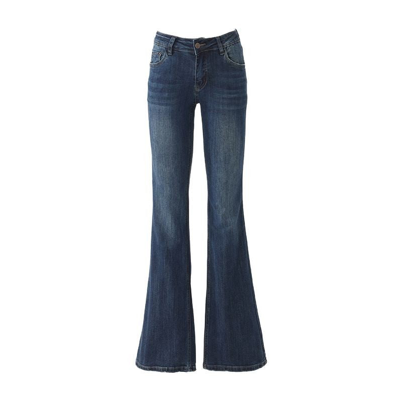 Flared Denim Pants for Women - Vintage Slimming Elastic Spicy Low Waist Trumpet Jeans