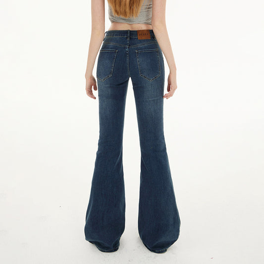 Flared Denim Pants for Women - Vintage Slimming Elastic Spicy Low Waist Trumpet Jeans
