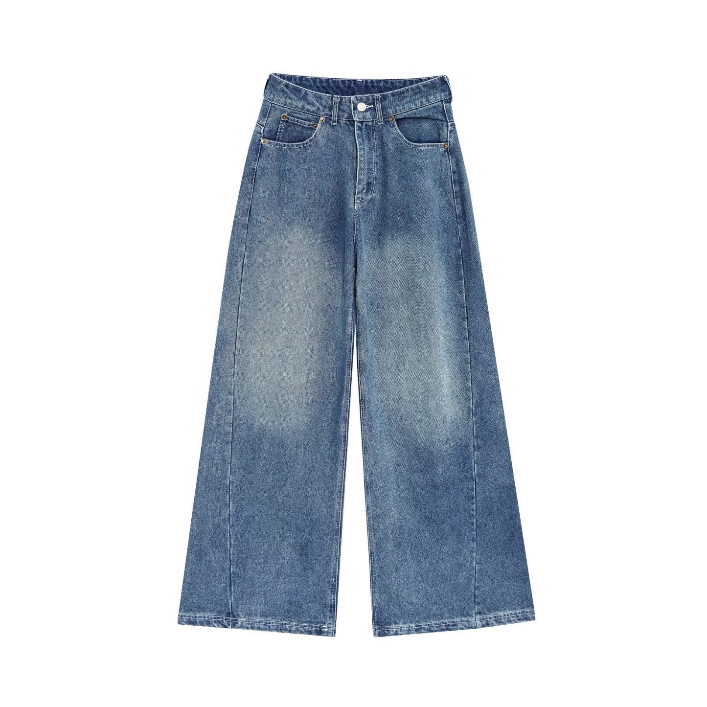 Old Long Wide Leg Jeans for Women - Dark Blue