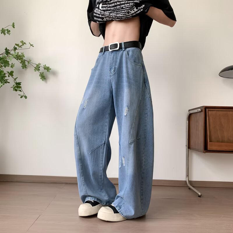 Retro Loose Washed Casual Wide Leg Pants