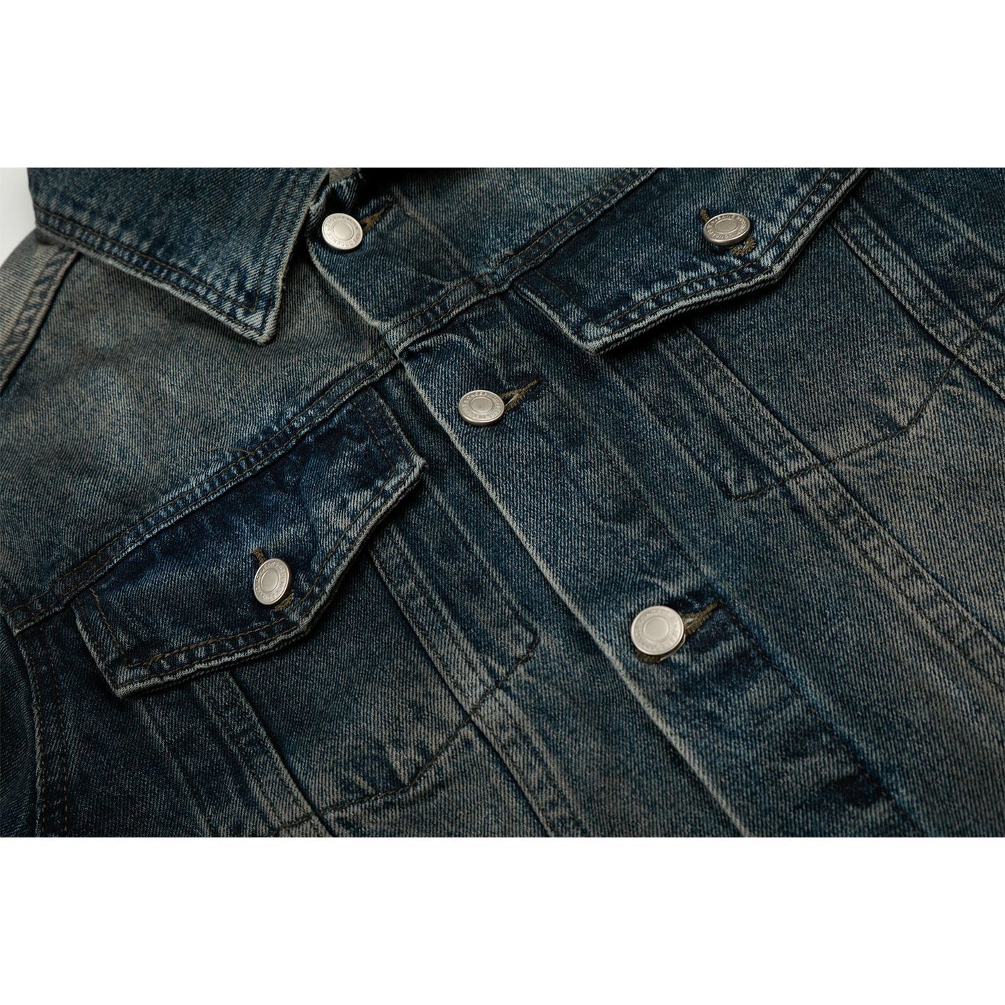 Vintage Street Style High-End Washed Blue Distressed Unisex Denim Jacket