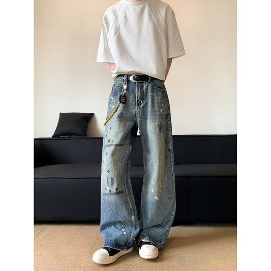 Trendy Retro Loose Straight Tube Wide Leg Pants