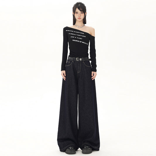 Women's Wide-Leg Jeans - Loose and Flowy Floor-Length Pants