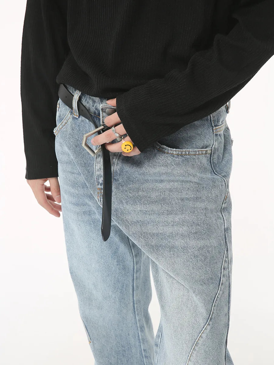 Washed Bootcut Men's Jeans with Pockets - Premium Japanese Denim