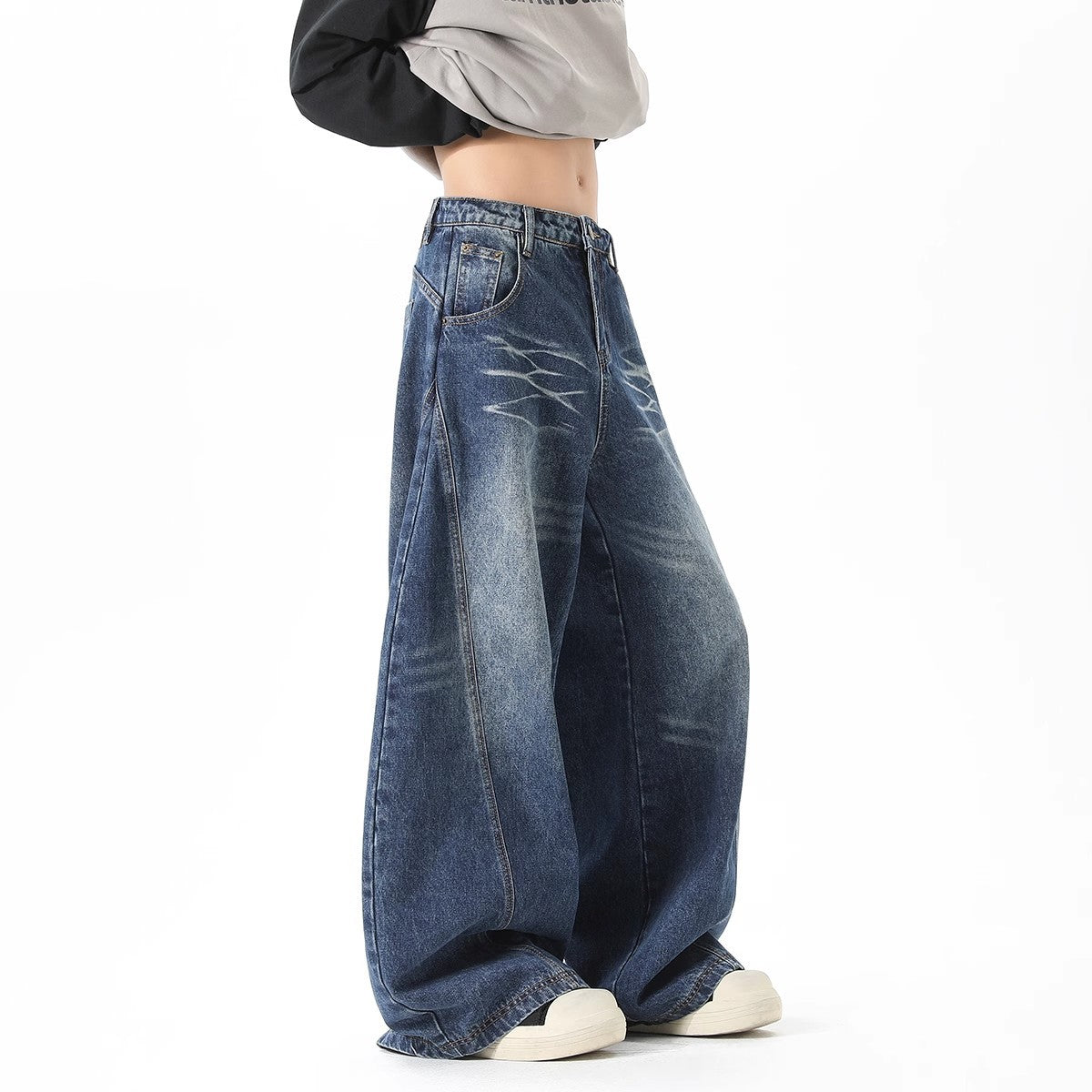 Spring New Loose Slimming Straight Leg Wide Leg Pants