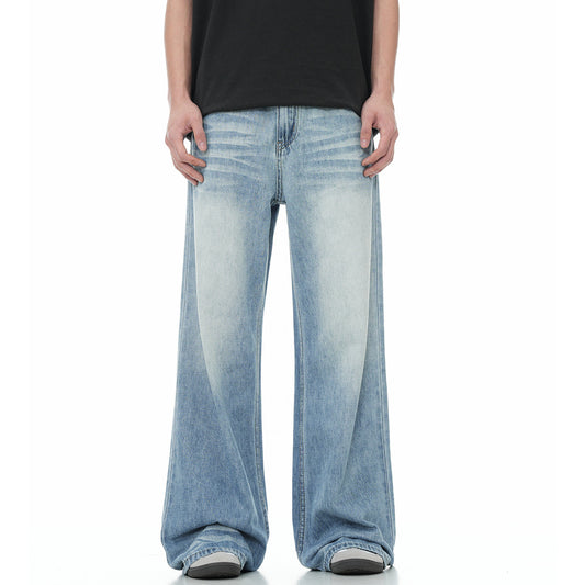 Drape Loose Casual Denim Pants for Men and Women