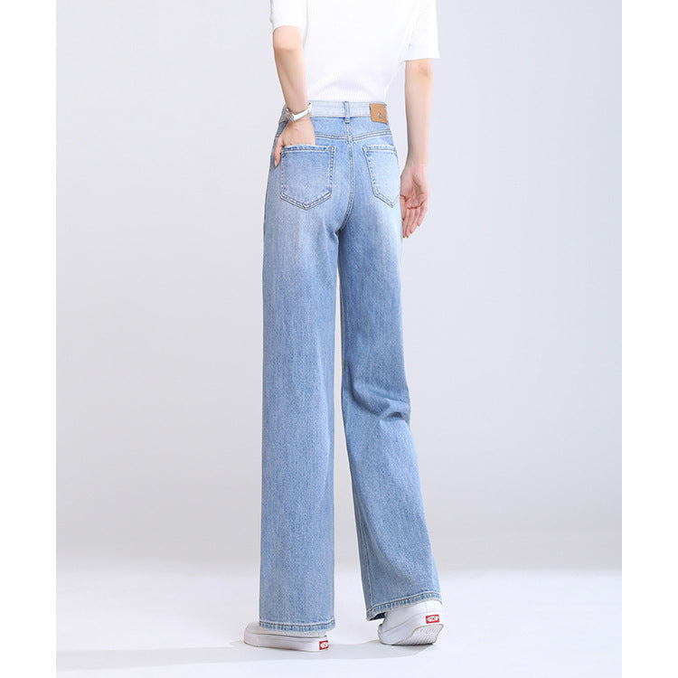 Super Wide Leg Jeans for Women - Spring New Loose High Waist Straight Pants