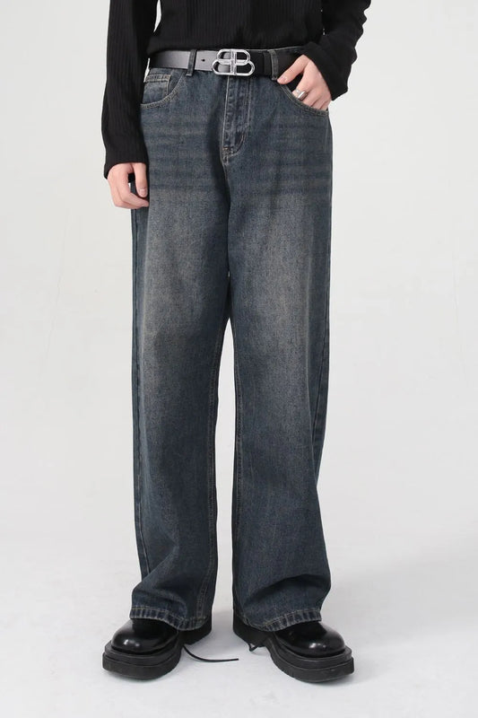 Premium Wide Leg Jeans with Pockets - Japanese Denim