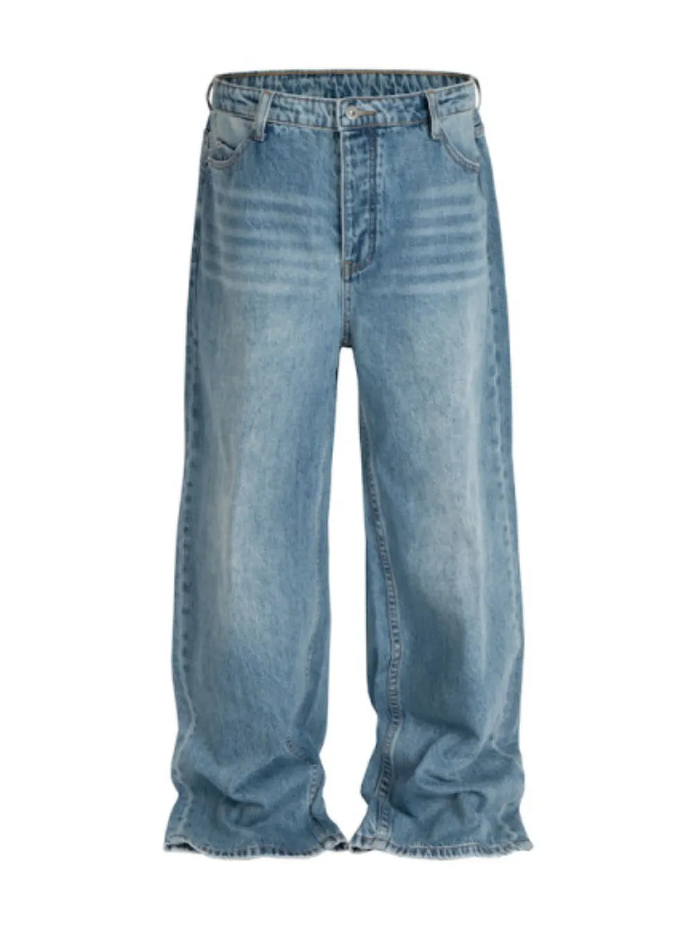Men's Wide Straight Jeans with Pockets - Premium Japanese Denim