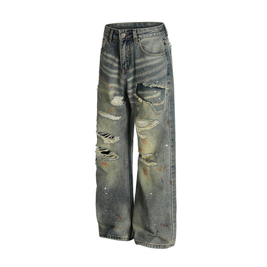 Personalized Long Denim Straight Leg Pants for Men