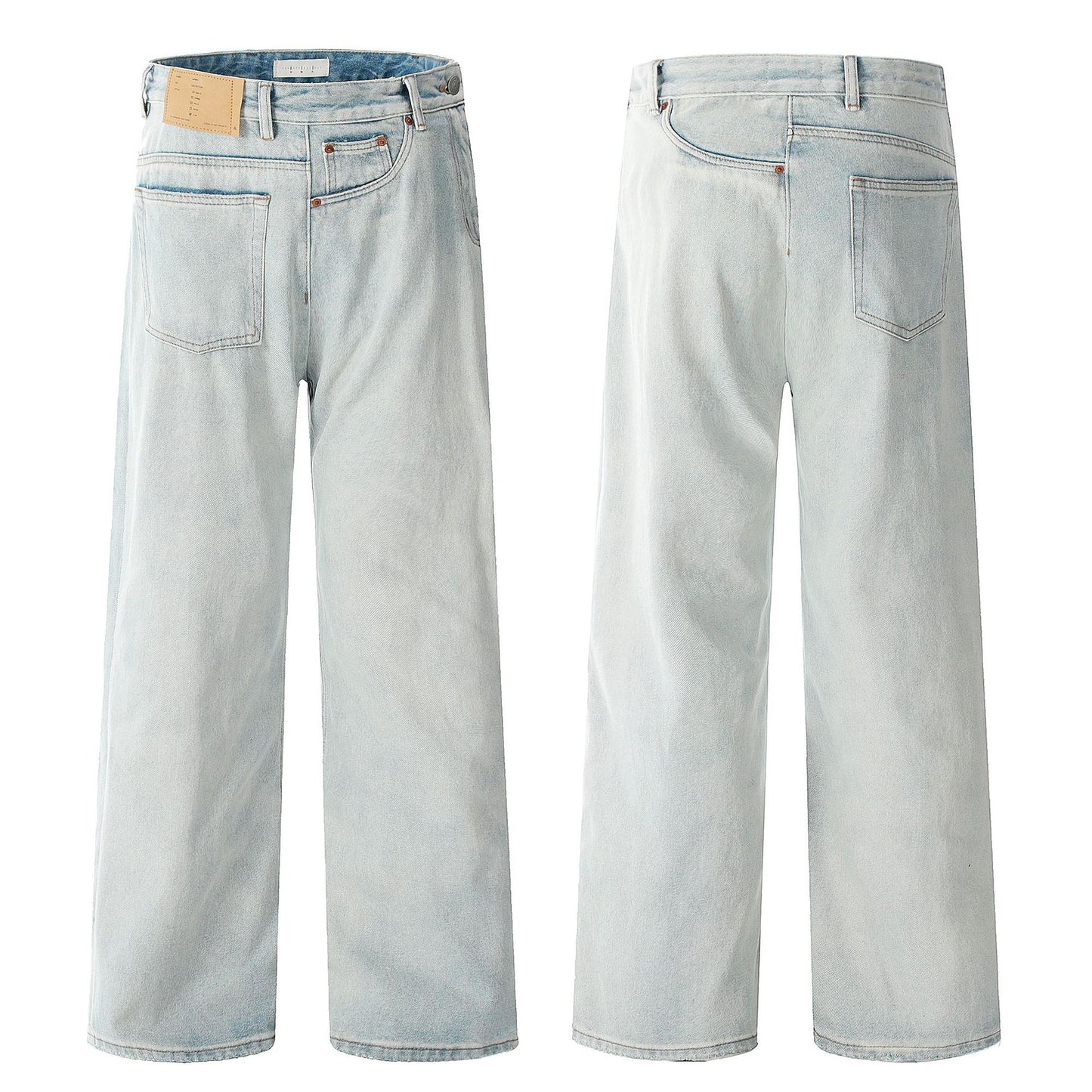 Unique Design Loose Fit Trendy Slimming Casual Stacked Long Pants