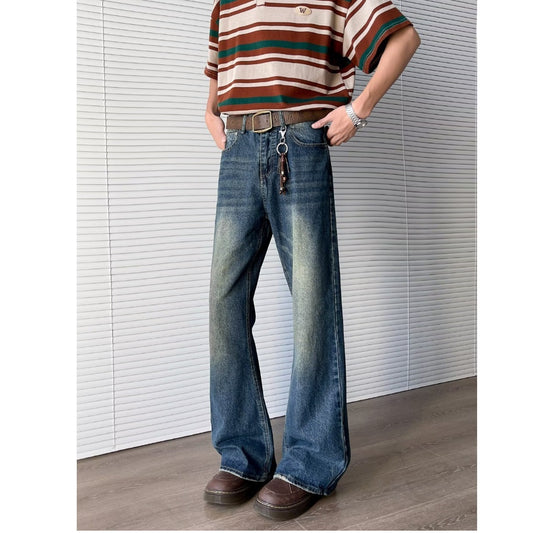 Premium Straight Leg Denim Pants with Versatile Wide Legs