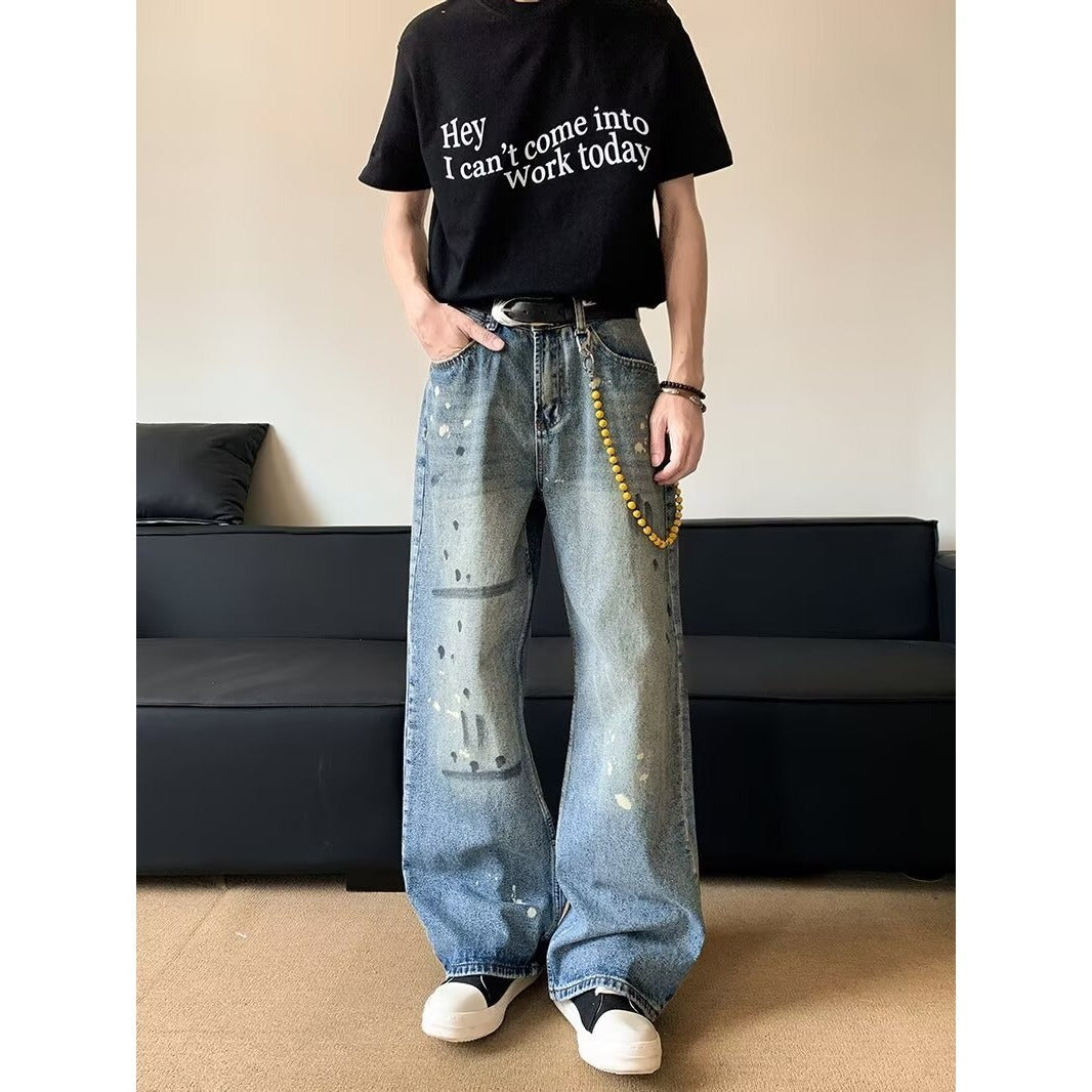 Trendy Retro Loose Straight Tube Wide Leg Pants