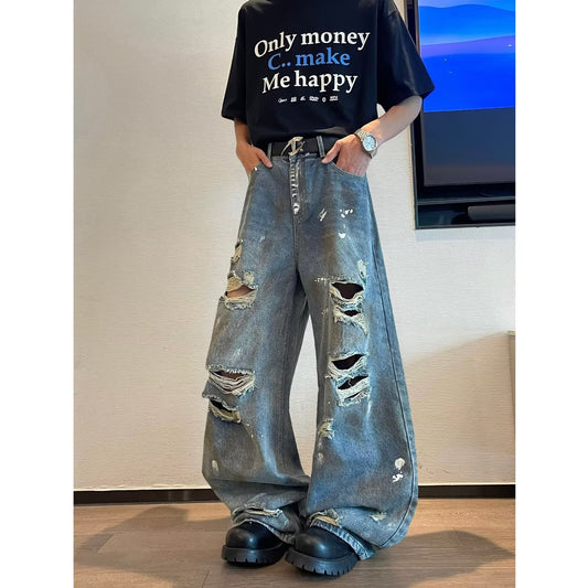 Summer New Retro Beggar Loose Wide Leg Pants