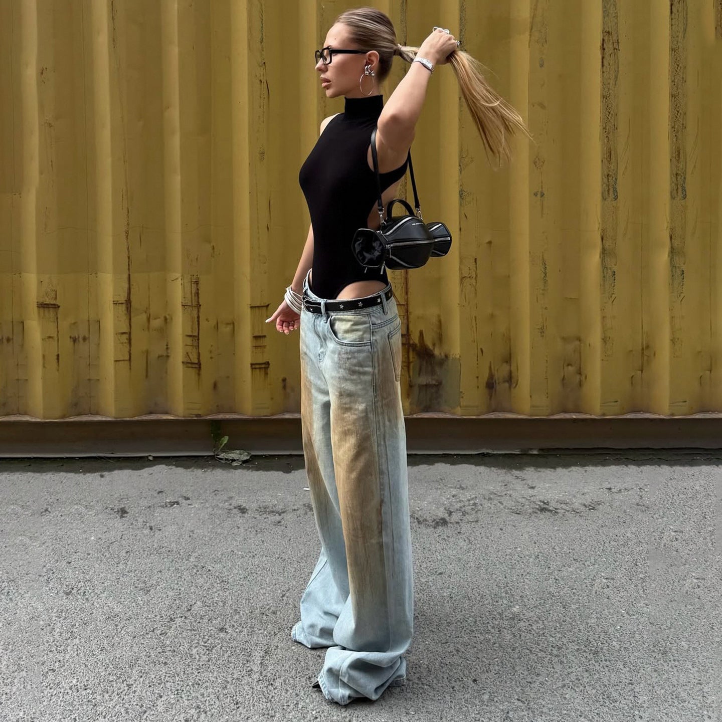 High Street Retro Distressed Denim Pants - Casual Loose Fit for Spicy Girls