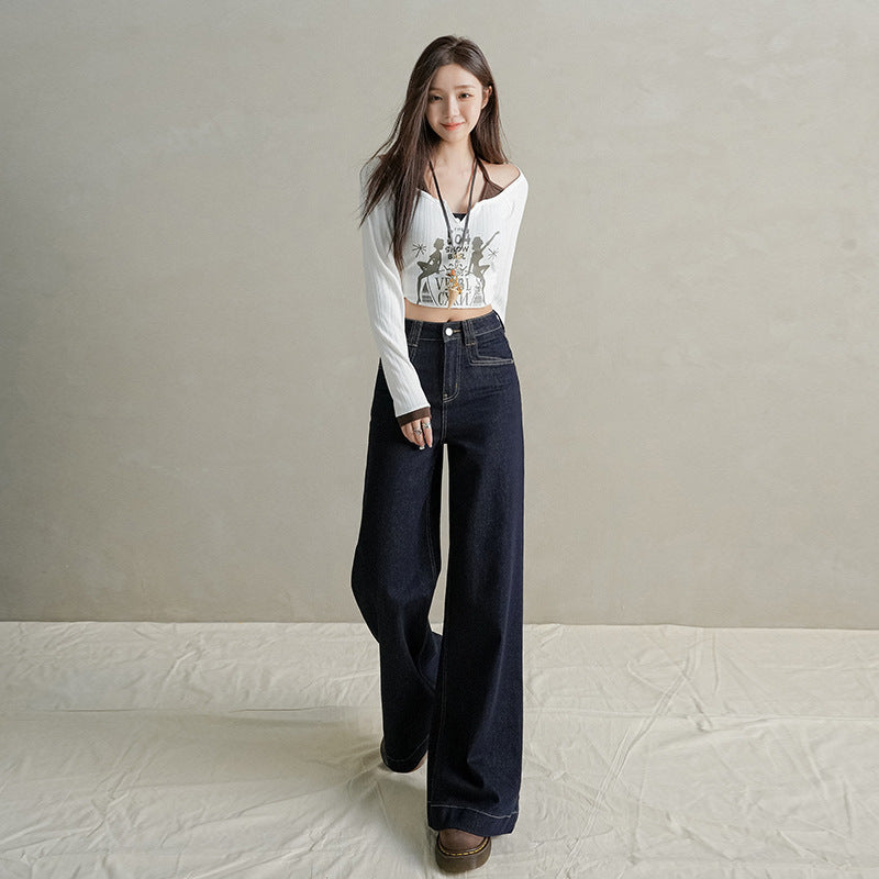 High Waist Loose Fit Denim Pants for Women - Trendy Wide Leg Trousers